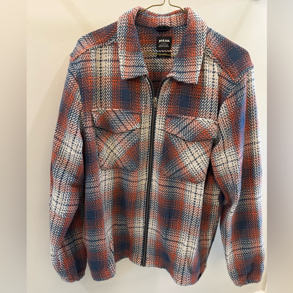 Men’s Prana Herringbone Jacket in Orange and Blue